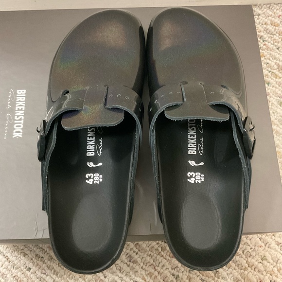 ? Birkenstock x Rick Owens iridescent leather exquisite boston clog mule sandal